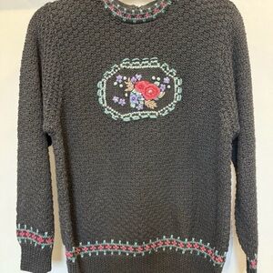 Vintage Elegant Floral Embroidered Sweater